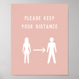 Covid Social Distancing変更カラーミニマリスト ポスター