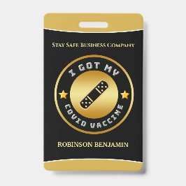Covid Vaccineの得ビジネスロゴ バッジ