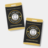 Covid Vaccine得 Businessロゴのパーソナライズ バッジ (正面＆裏面)