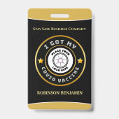 Covid Vaccine得 Businessロゴのパーソナライズ バッジ (裏面)