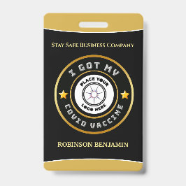Covid Vaccine得 Businessロゴのパーソナライズ バッジ