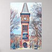Covington, KY Goebel Park Clock Tower 絵を描's ポスター (正面)