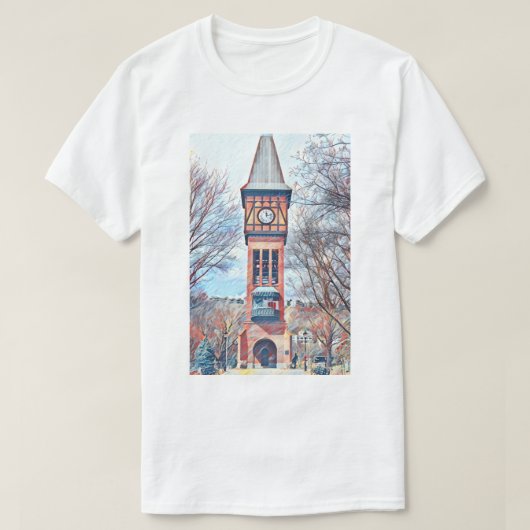 Covington, KY Goebel Park Clock Tower 絵を描's Tシャツ (デザイン正面)