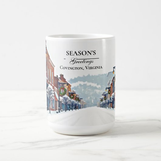 Covington, VA Winter Edition Season's Greeting コーヒーマグカップ (中央)
