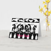 Cowビジネスグリーティングカード カード (黄色い花)