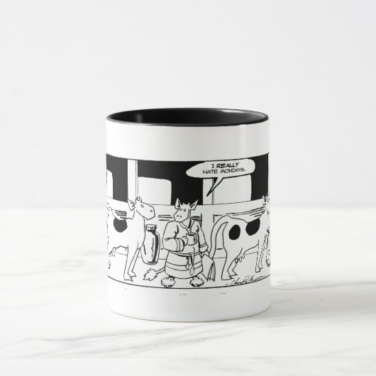 Cow氏 -- 私は実際に月曜日の信号器のマグを憎みます マグカップ (中央)