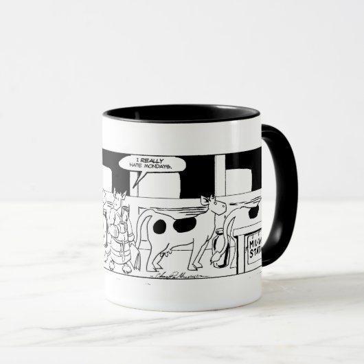 Cow氏 -- 私は実際に月曜日の信号器のマグを憎みます マグカップ (正面右)