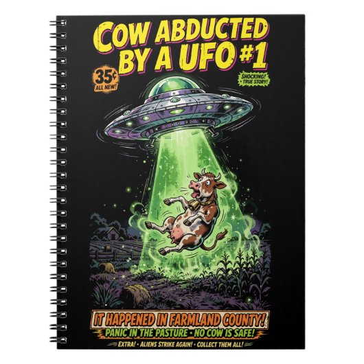 Cow Abducted by a UFO #1 ノートブック (正面)
