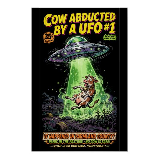 Cow Abducted by a UFO #1 ポスター (正面)