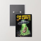 Cow Abducted by a UFO #1 缶バッジ (正面/裏面)