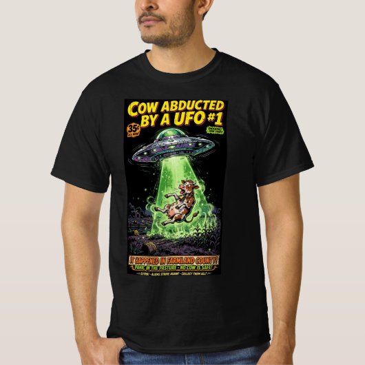 Cow Abducted by a UFO #1 Tシャツ (正面)