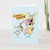 Cow and Chicken Laughing Graphic カード (正面)