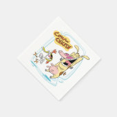 Cow and Chicken Laughing Graphic スタンダードカクテルナプキン (角)