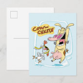 Cow and Chicken Laughing Graphic ポストカード (正面/裏面)