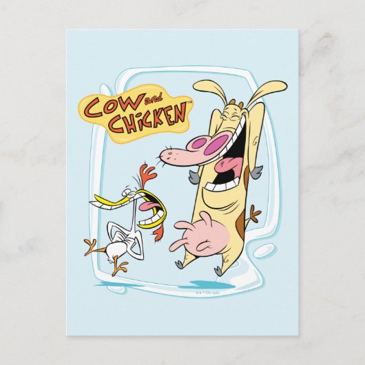 Cow and Chicken Laughing Graphic ポストカード (正面)