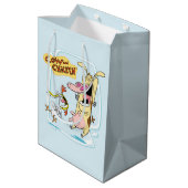 Cow and Chicken Laughing Graphic ミディアムペーパーバッグ (裏面アングル)