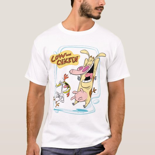Cow and Chicken Laughing Graphic Tシャツ (正面)