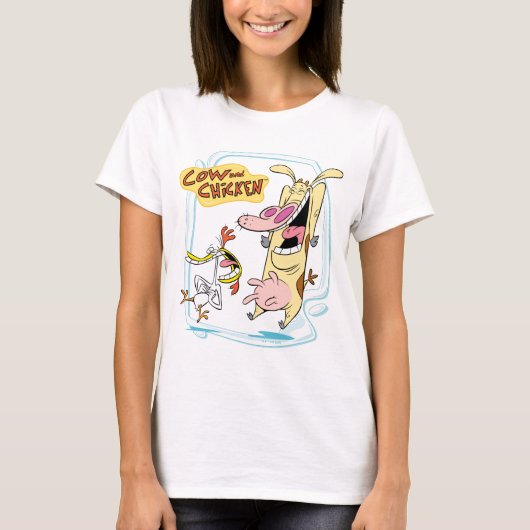 Cow and Chicken Laughing Graphic Tシャツ (正面)