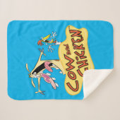 Cow and Chicken Logo Graphic シェルパブランケット (正面(横))
