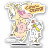 Cow and Chicken Running Graphic シール (正面)
