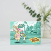 Cow and Chicken Running Graphic ポストカード (スタンド正面)