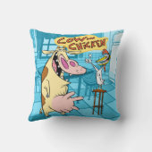 Cow and Chicken Smiling Graphic クッション (裏面)
