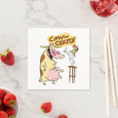 Cow and Chicken Smiling Graphic スタンダードカクテルナプキン (インサイチュ)