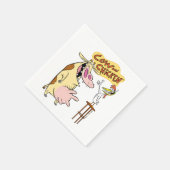 Cow and Chicken Smiling Graphic スタンダードカクテルナプキン (角)