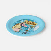 Cow and Chicken Smiling Graphic ペーパープレート (アングル)