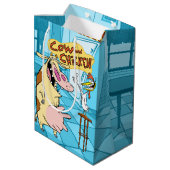 Cow and Chicken Smiling Graphic ミディアムペーパーバッグ (裏面アングル)