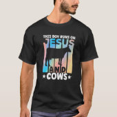 Cow Apparel Farmer Cows Lover for Boys Premium Tシャツ (正面)