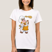 Cow as Cook with Dough Tシャツ (正面)