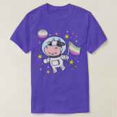 Cow Astronaut Genderfae Pride Tシャツ (デザイン正面)