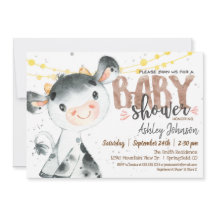 Cow Baby Showerの招待、Boy, Farm