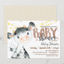 Cow Baby Showerの招待、Boy, Farm 招待状