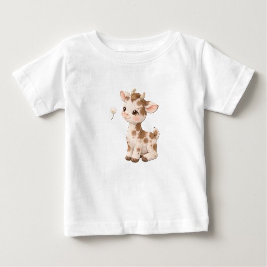 Cow Baby T-Shirt – Cute Spotted & Striped Babies N ベビーTシャツ (正面)