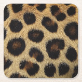 Cow Black White Spots Fur スクエアペーパーコースター (正面)