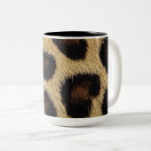 Cow Black White Spots Fur ツートーンマグカップ (正面右)