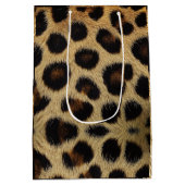 Cow Black White Spots Fur ミディアムペーパーバッグ (裏面)