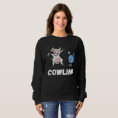 Cow Bowling Ball Bowler Strike Bowling Pin Funny B スウェットシャツ (正面フル)