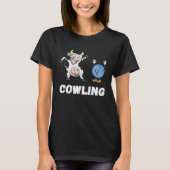 Cow Bowling Ball Bowler Strike Bowling Pin Funny B Tシャツ (正面)