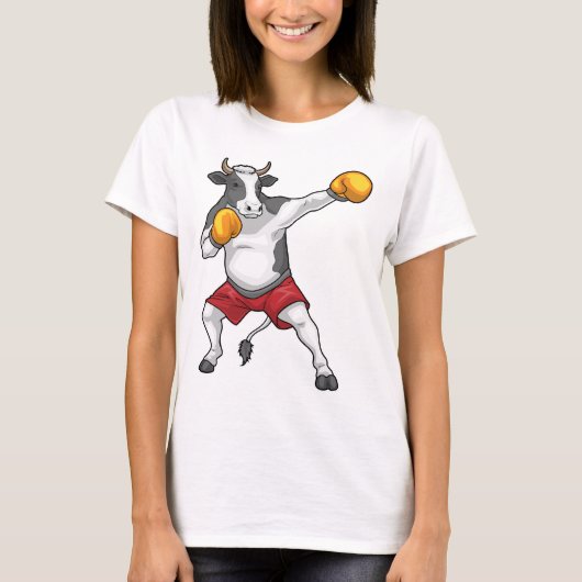 Cow Boxer Boxing gloves Boxing Tシャツ (正面)
