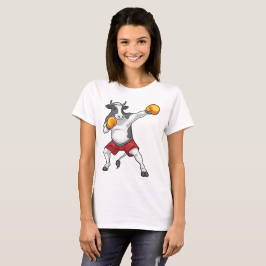 Cow Boxer Boxing gloves Boxing Tシャツ (正面フル)