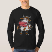 Cow Bull With Coffee Cup Tシャツ (正面)