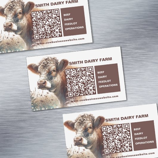 Cow Business QR Code Card Magnet マグネット名刺