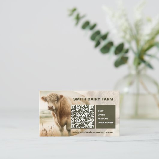 Cow Business QR Code Cards 名刺 (スタンド正面)