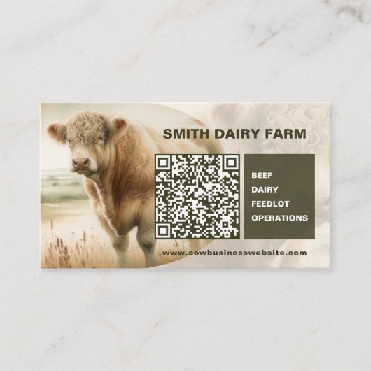 Cow Business QR Code Cards 名刺 (正面)