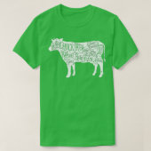 Cow Butcher s - Beef Cuts Diagram  Tシャツ (デザイン正面)