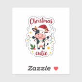 Cow Christmas Cutie Cows Christmas T-Shirt (7) シール (シート)