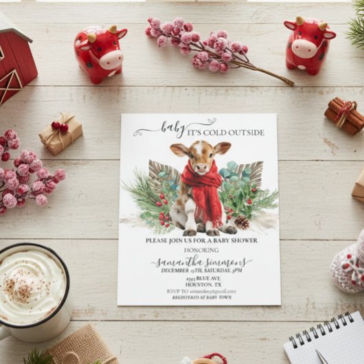 Cow Christmas Winter Baby Shower Budget